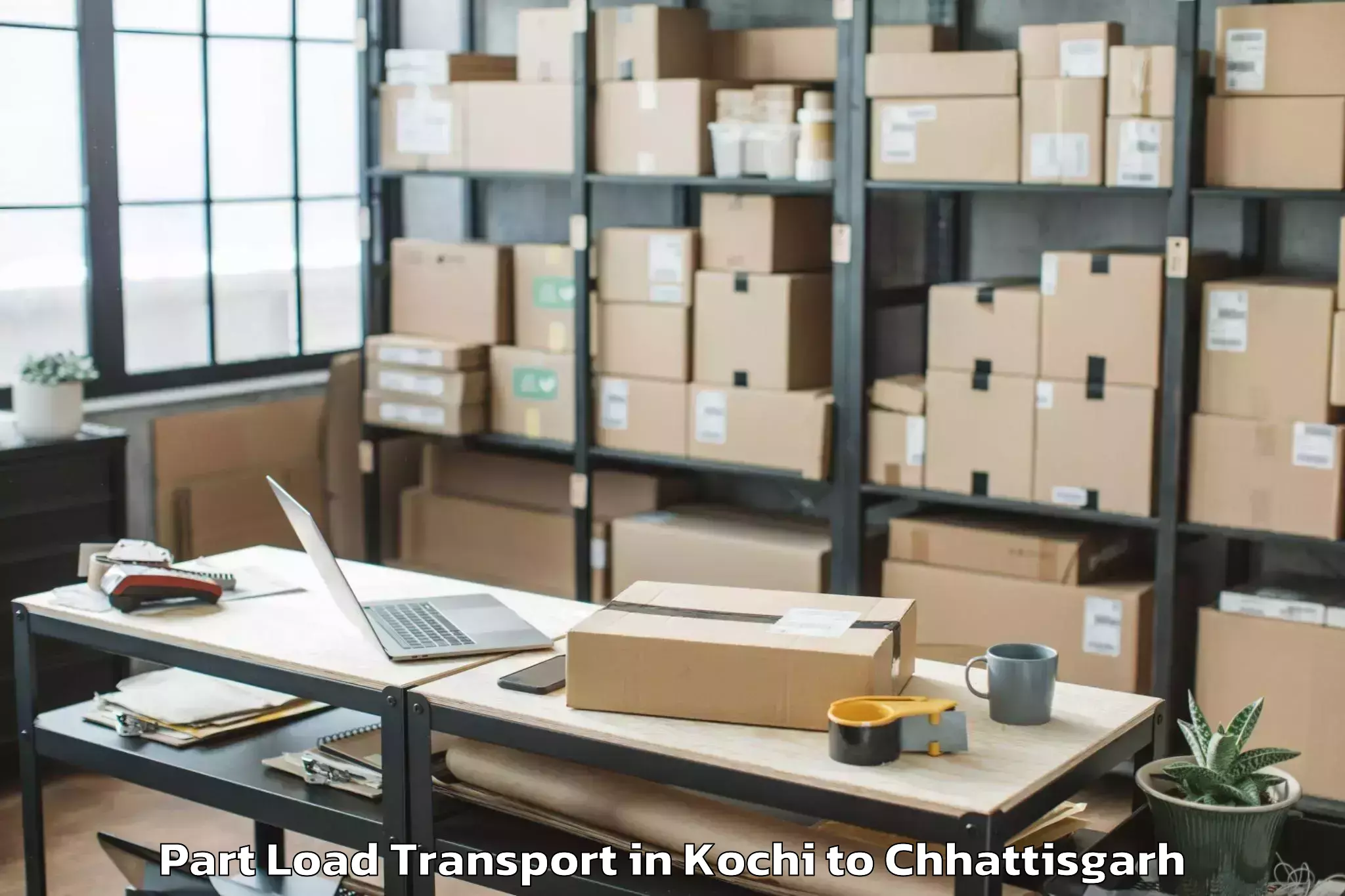 Book Kochi to Rajim Part Load Transport Online